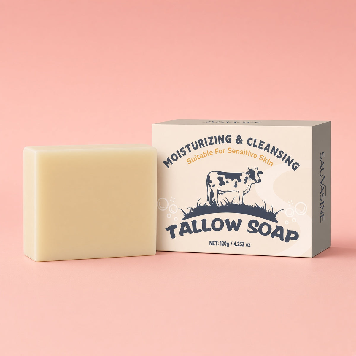 Tallow soap bar and box