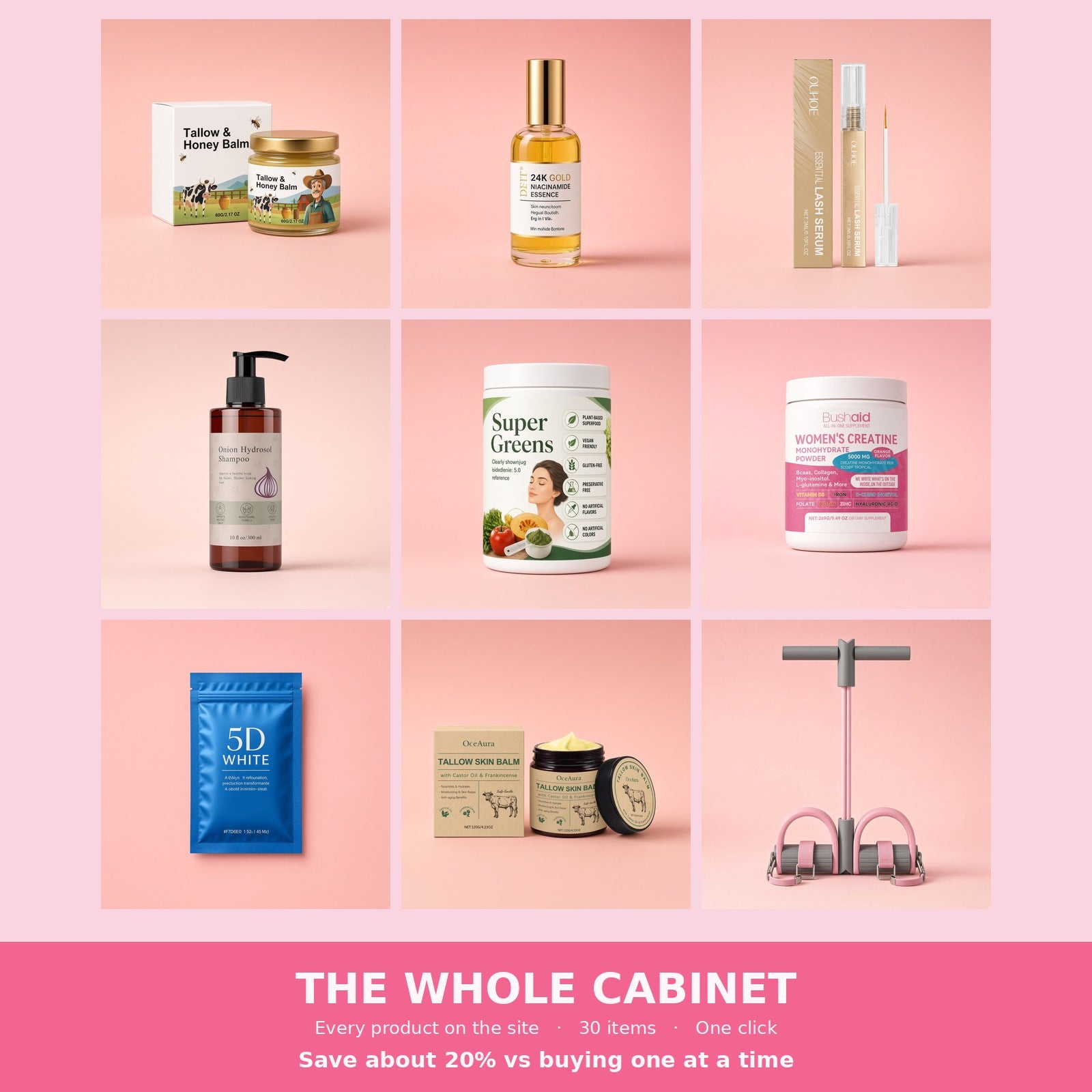 The Whole Cabinet — 30 products, about 20% off